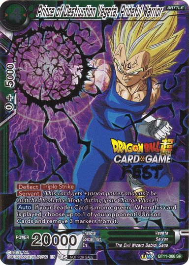 Prince of Destruction Vegeta, Prideful Warrior (Card Game Fest 2022) (BT11-066) [Tournament Promotion Cards] | Good Games Adelaide SA