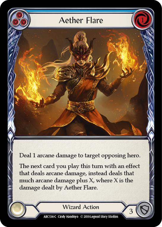 Aether Flare (Blue) [ARC134-C] 1st Edition Rainbow Foil | Good Games Adelaide SA