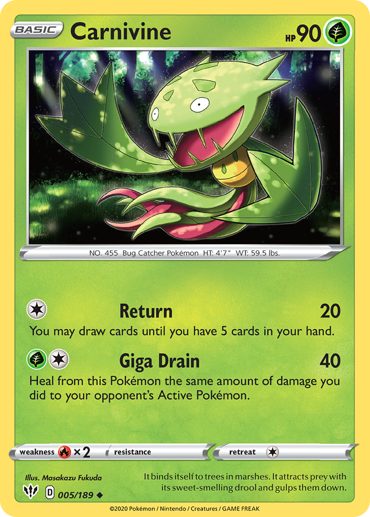 Carnivine (005/189) [Sword & Shield: Darkness Ablaze] | Good Games Adelaide SA
