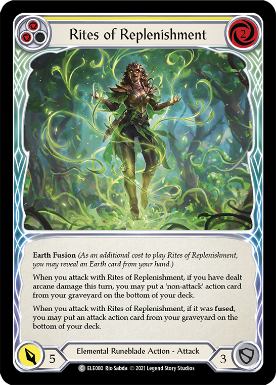 Rites of Replenishment (Yellow) [ELE080] (Tales of Aria)  1st Edition Rainbow Foil | Good Games Adelaide SA