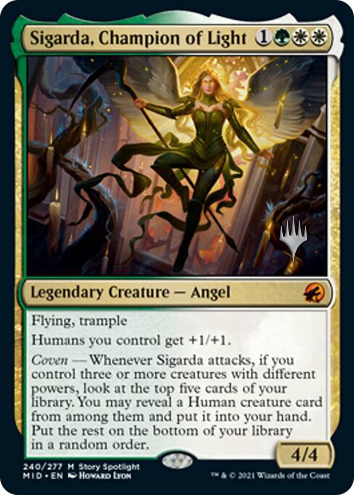 Sigarda Champion of Light 240p/171 (Promo Pack: Innistrad: Midnight Hunt)  - Foil | Good Games Adelaide SA