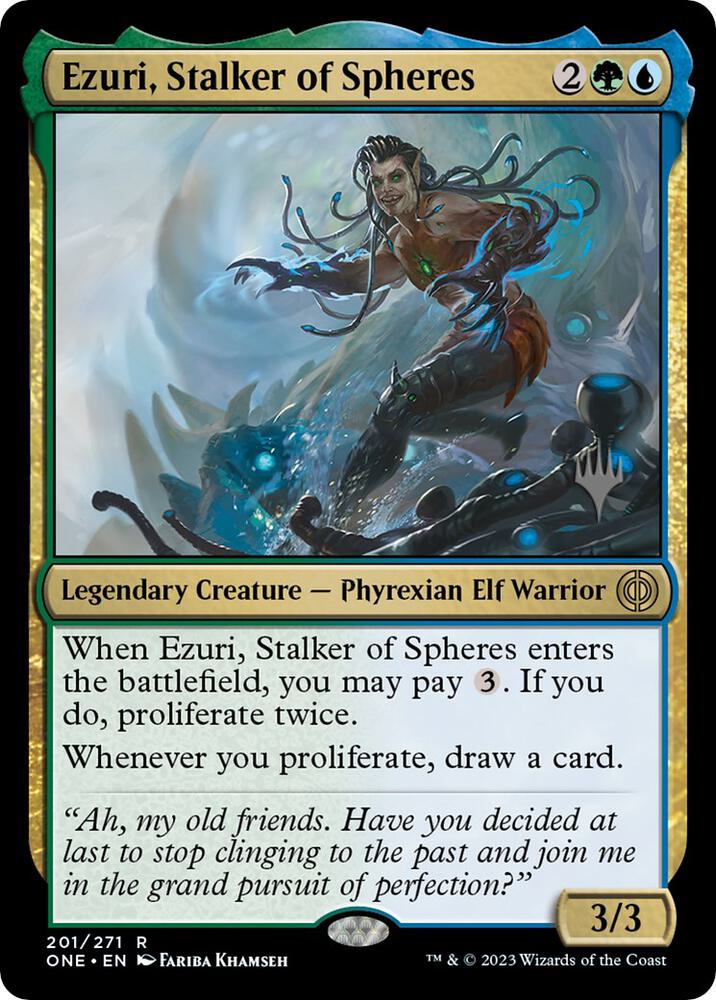 Ezuri Stalker of Spheres 201 (Promo Pack: Phyrexia: All Will Be One)  - Foil | Good Games Adelaide SA