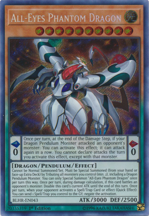 All-Eyes Phantom Dragon [BLHR-EN043] Secret Rare | Good Games Adelaide SA