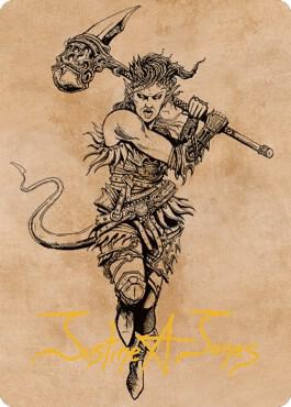 Karlach Fury of Avernus Art Card 54 81 Gold Stamped Signature 54 (Art Series: Commander Legends: Battle for Baldur's Gate)  | Good Games Adelaide SA