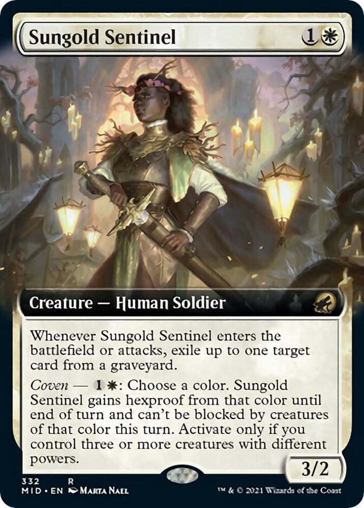 Sungold Sentinel Extended Art 332 (Innistrad: Midnight Hunt)  | Good Games Adelaide SA