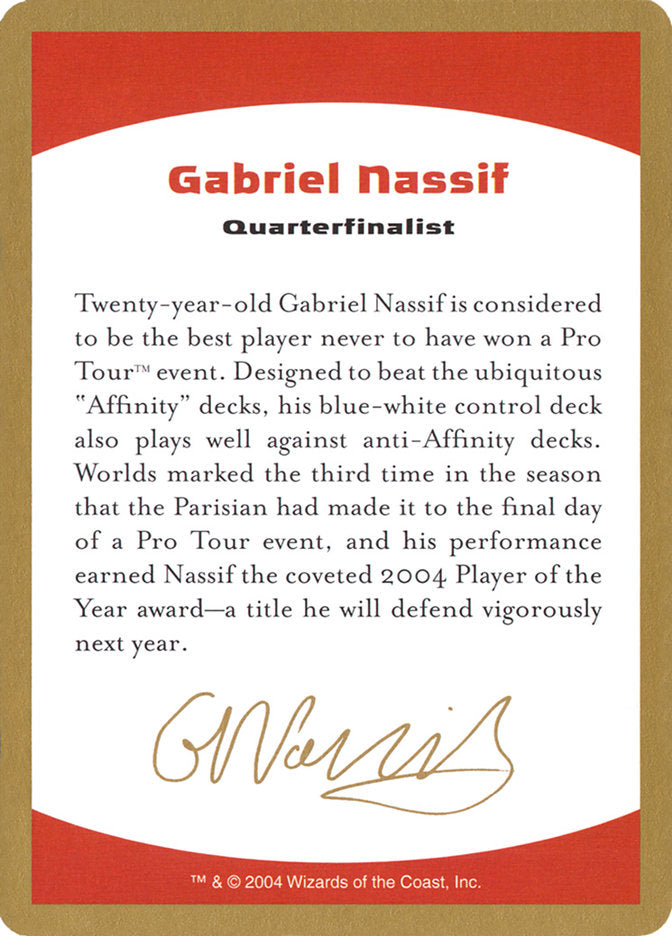 Gabriel Nassif Bio [World Championship Decks 2004] | Good Games Adelaide SA