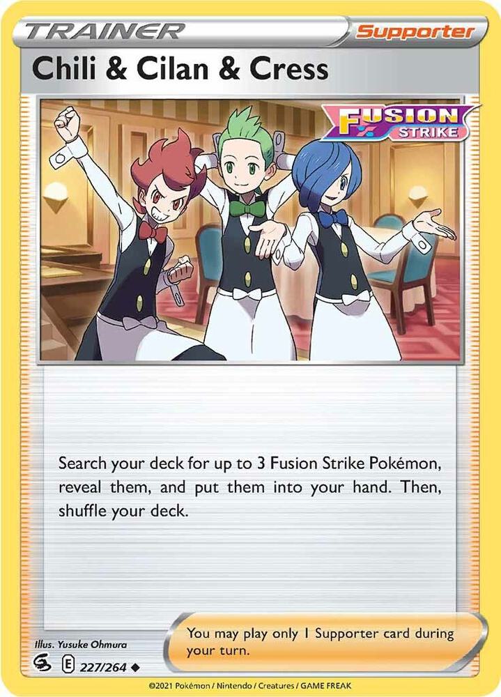 Chili and Cilan and Cress 227/264 (SWSH08: Fusion Strike)  | Good Games Adelaide SA