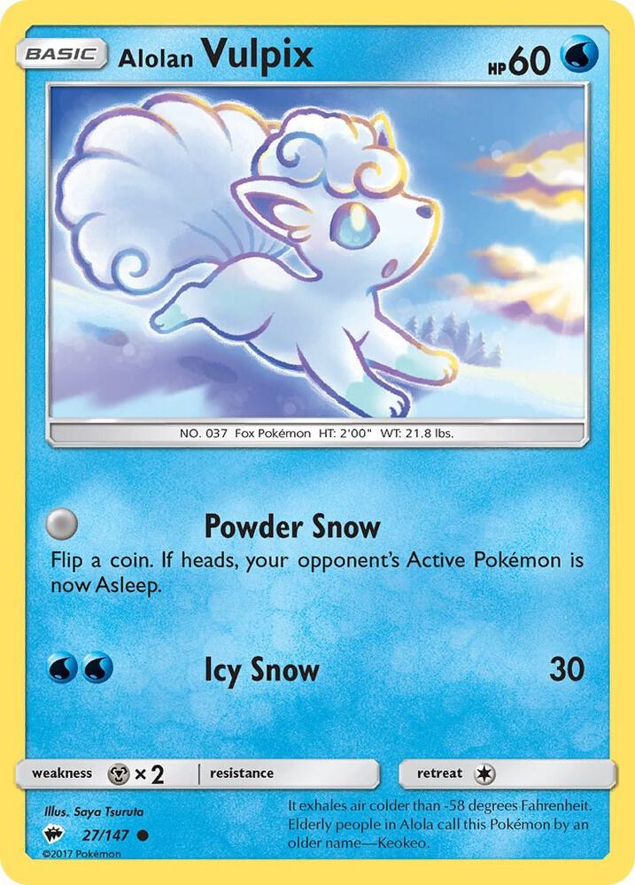 Alolan Vulpix 27/147 (SM - Burning Shadows)  | Good Games Adelaide SA