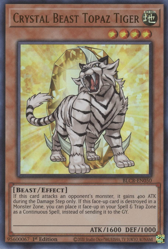 Crystal Beast Topaz Tiger [BLCR-EN050] Ultra Rare | Good Games Adelaide SA
