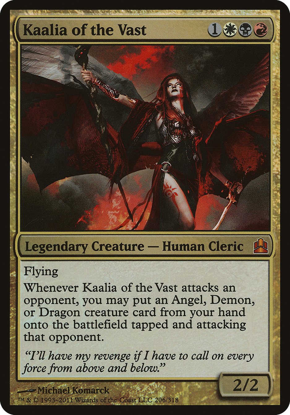 Kaalia of the Vast (Oversized) [Commander 2011 Oversized] | Good Games Adelaide SA