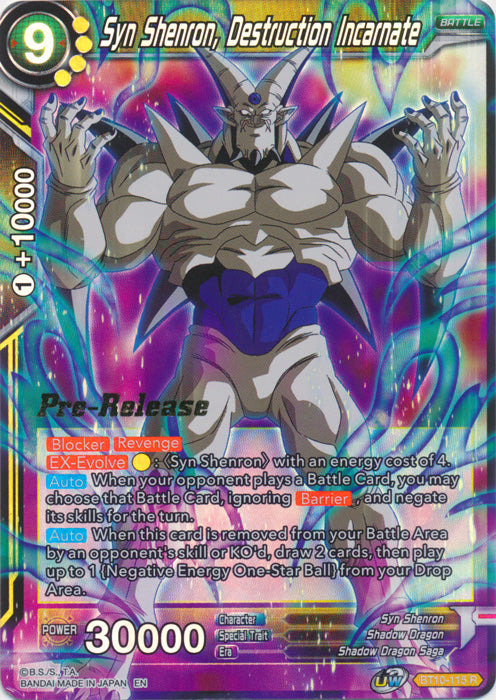 Syn Shenron, Destruction Incarnate (BT10-115) [Rise of the Unison Warrior Prerelease Promos] | Good Games Adelaide SA
