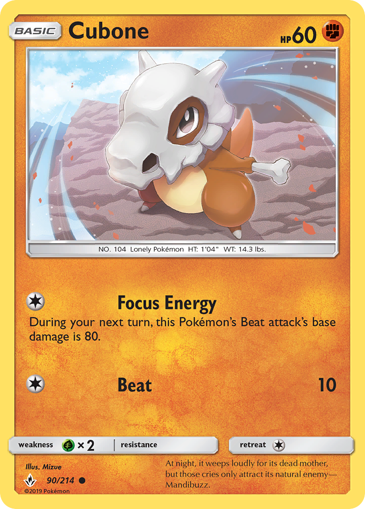 Cubone (90/214) [Sun & Moon: Unbroken Bonds] | Good Games Adelaide SA