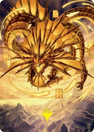 Ao the Dawn Sky Art Card 46 81 Gold Stamped Signature 46 (Art Series: Kamigawa: Neon Dynasty)  | Good Games Adelaide SA