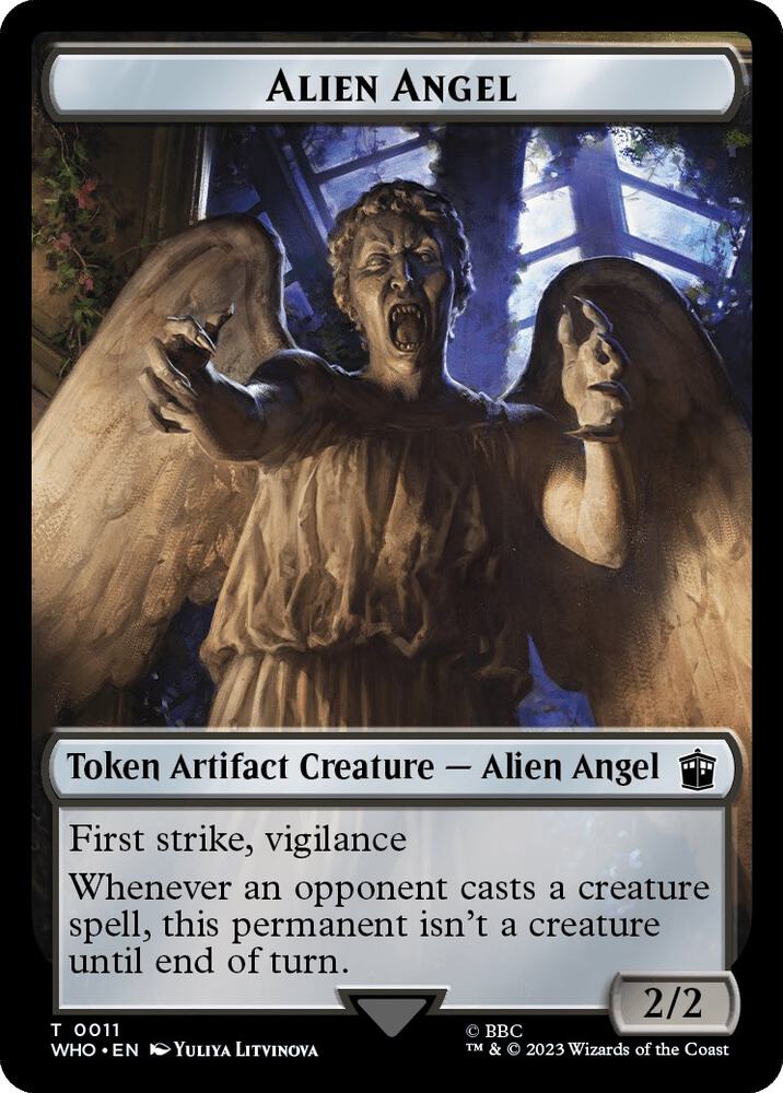 Alien Angel Alien Warrior Double Sided Token 11 // 14 (Universes Beyond: Doctor Who)  - Foil | Good Games Adelaide SA
