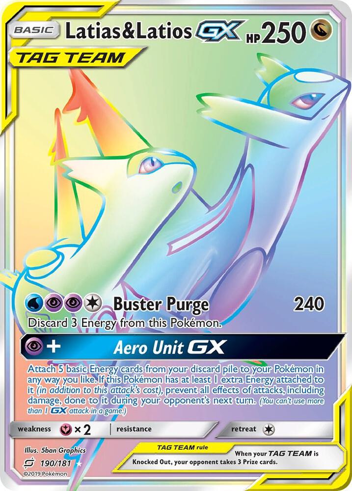 Latias and Latios GX Secret 190/181 (SM - Team Up)  - Holofoil | Good Games Adelaide SA