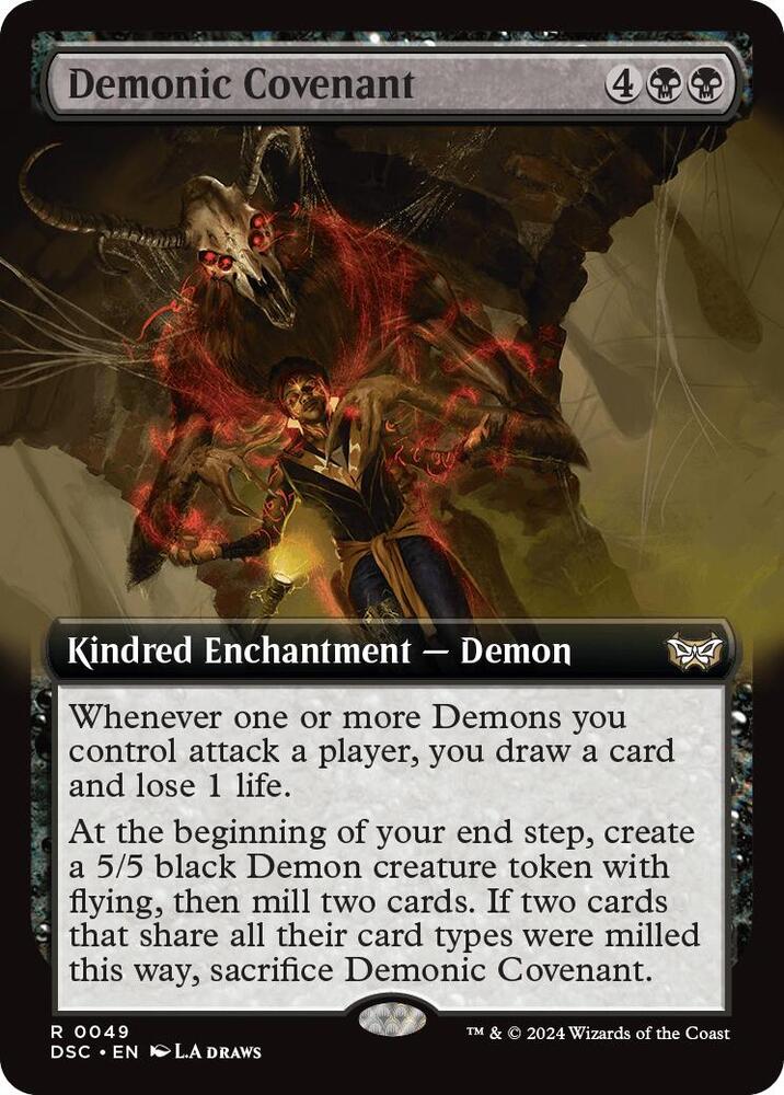Demonic Covenant 49 (Commander: Duskmourn: House of Horror)  - Extended Art | Good Games Adelaide SA