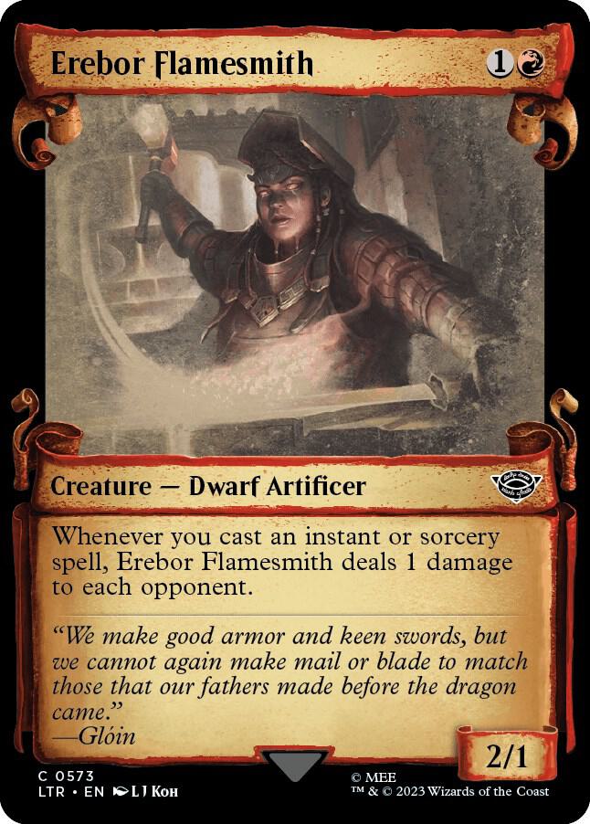 Erebor Flamesmith 573 (Universes Beyond: The Lord of the Rings: Tales of Middle-earth)  - Showcase Scroll Foil | Good Games Adelaide SA