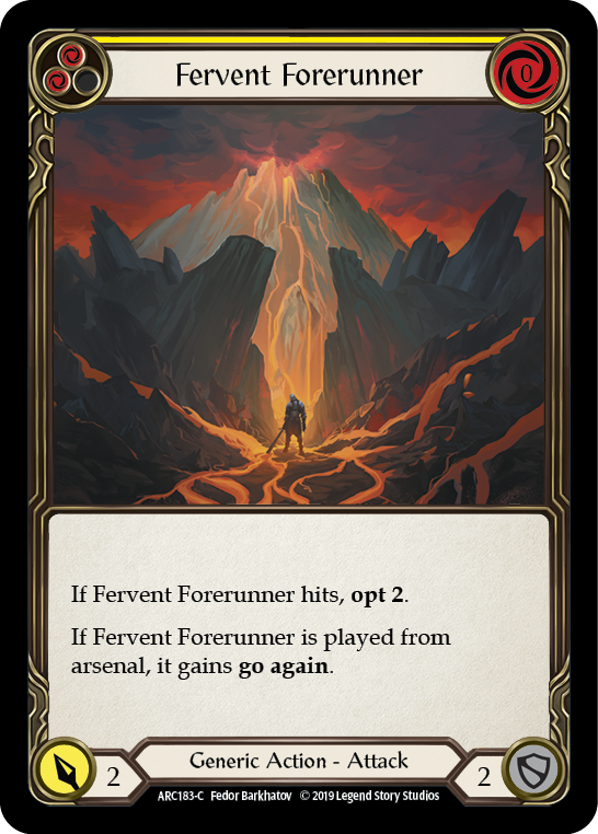Fervent Forerunner (Yellow) [ARC183-C] 1st Edition Rainbow Foil | Good Games Adelaide SA