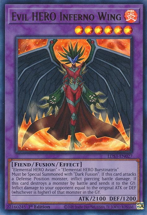 Evil HERO Inferno Wing [LDS3-EN027] Ultra Rare | Good Games Adelaide SA
