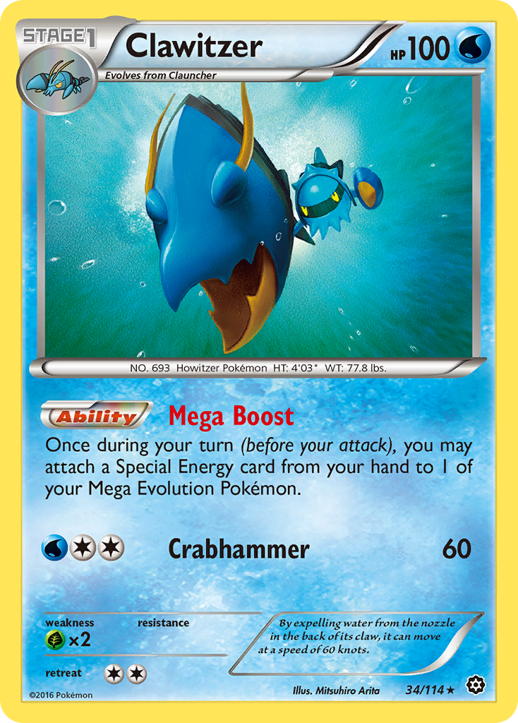 Clawitzer (34/114) [XY: Steam Siege] | Good Games Adelaide SA