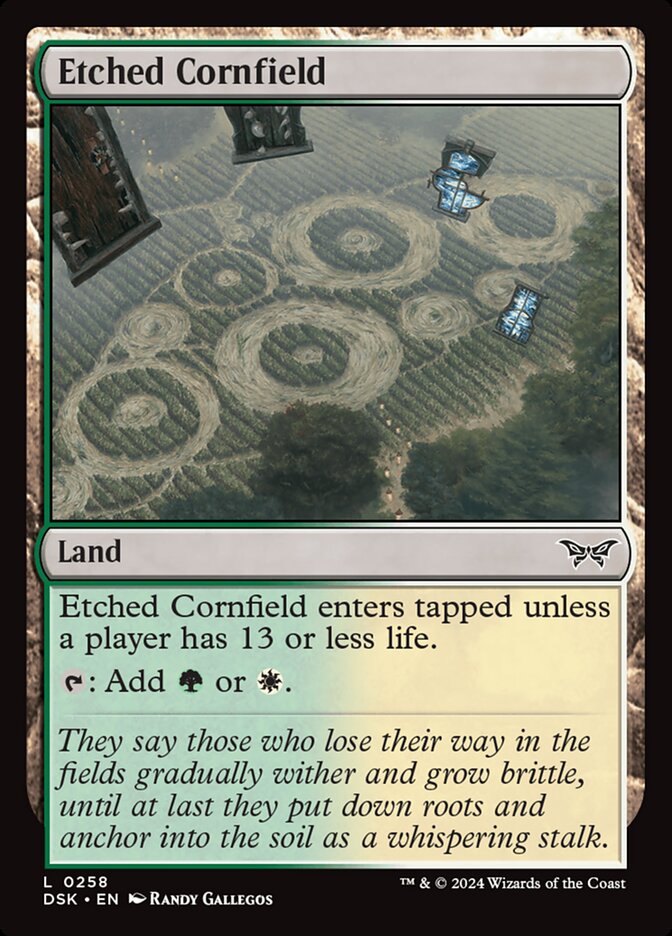Etched Cornfield 258 (Duskmourn: House of Horror)  - Foil | Good Games Adelaide SA