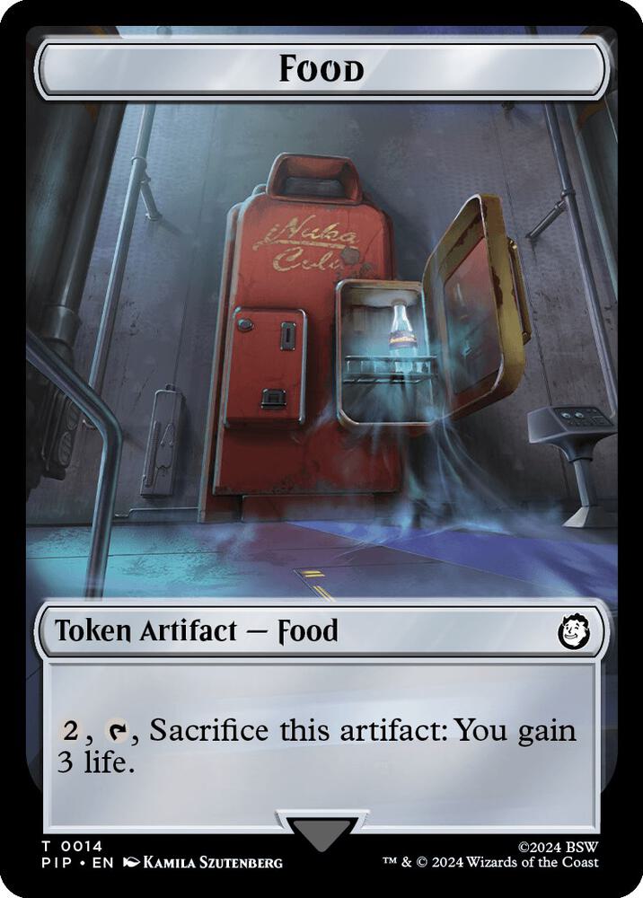 Food 0014 Clue Double Sided Token 14 // 11 (Universes Beyond: Fallout)  - Foil | Good Games Adelaide SA