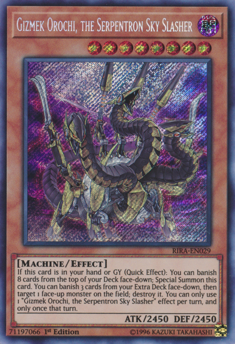 Gizmek Orochi, the Serpentron Sky Slasher [RIRA-EN029] Secret Rare | Good Games Adelaide SA