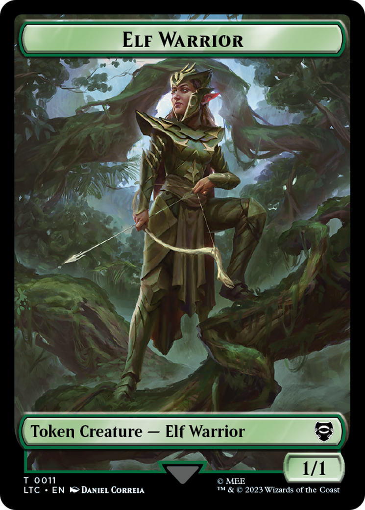 Elf Warrior // Treasure Double Sided Token [The Lord of the Rings: Tales of Middle-Earth Commander Tokens] | Good Games Adelaide SA