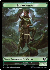 Elf Warrior // Treasure Double Sided Token [The Lord of the Rings: Tales of Middle-Earth Commander Tokens] | Good Games Adelaide SA