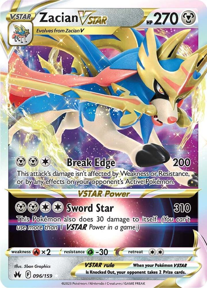 Zacian VSTAR 096/159 (Crown Zenith)  - Holofoil | Good Games Adelaide SA