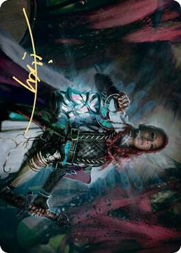 Tergrid God of Fright Art Card Gold Stamped Signature 27 (Art Series: Kaldheim)  | Good Games Adelaide SA