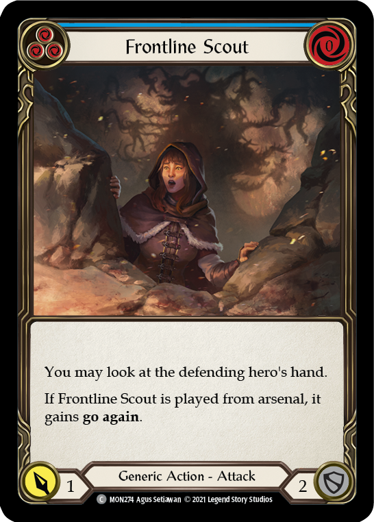 Frontline Scout (Blue) [MON274-RF] 1st Edition Rainbow Foil | Good Games Adelaide SA