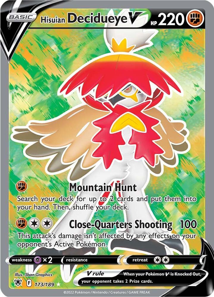 Hisuian Decidueye V Full Art 173/189 (SWSH10: Astral Radiance)  - Holofoil | Good Games Adelaide SA