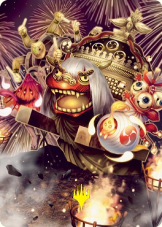 March of Reckless Joy Art Card (Gold-Stamped Signature) [Kamigawa: Neon Dynasty Art Series] | Good Games Adelaide SA