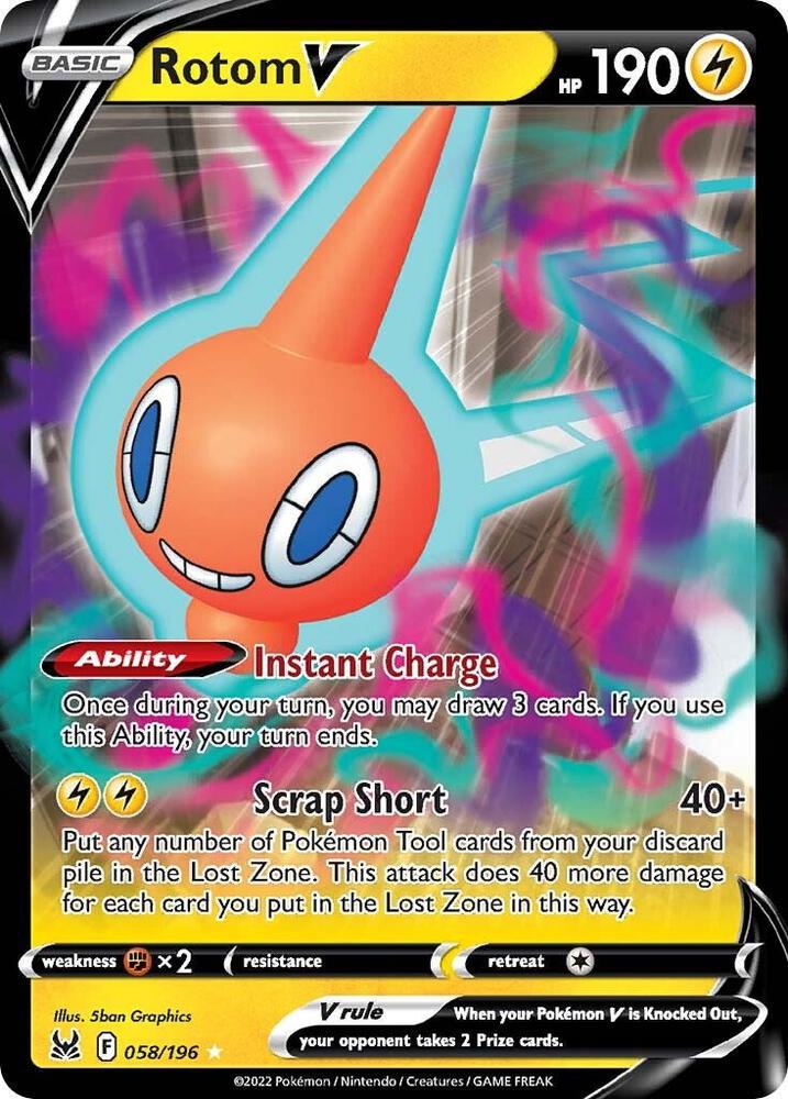 Rotom V 058/196 (SWSH11: Lost Origin)  - Holofoil | Good Games Adelaide SA