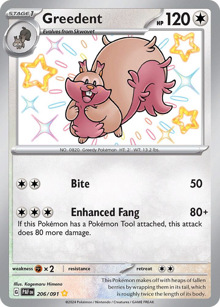 Greedent 206/091 (SV: Paldean Fates)  - Holofoil | Good Games Adelaide SA