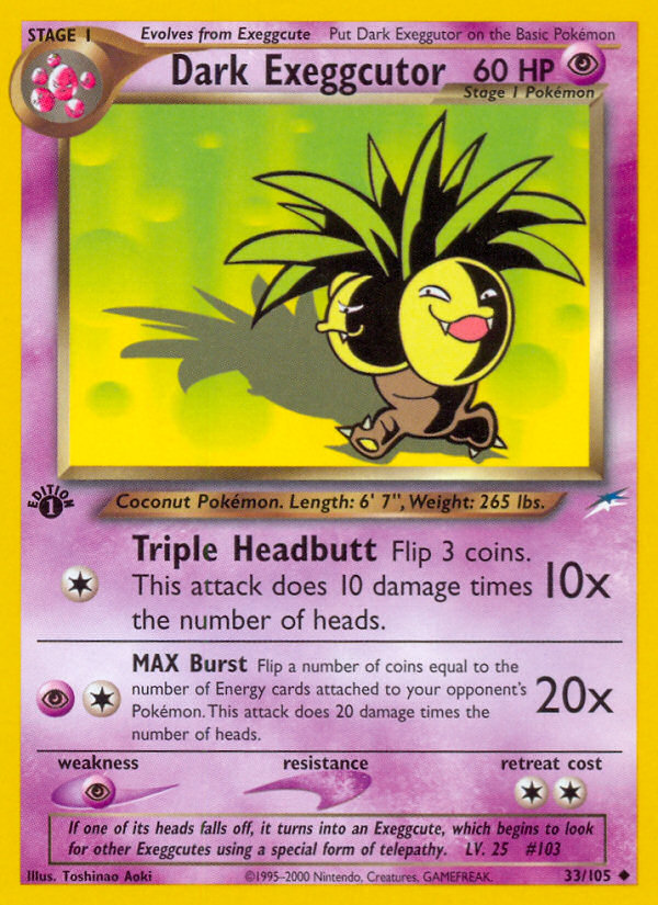Dark Exeggutor (33/105) [Neo Destiny 1st Edition] | Good Games Adelaide SA