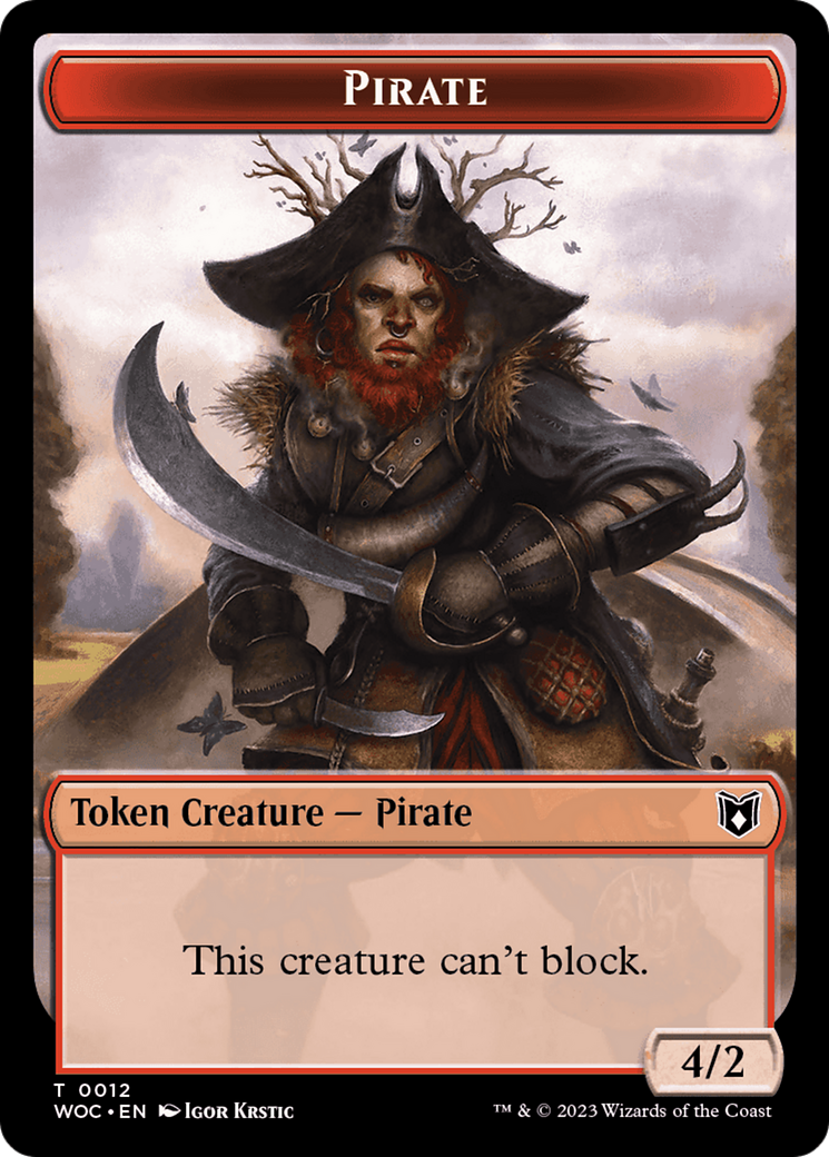 Pirate // Human Double-Sided Token [Wilds of Eldraine Commander Tokens] | Good Games Adelaide SA