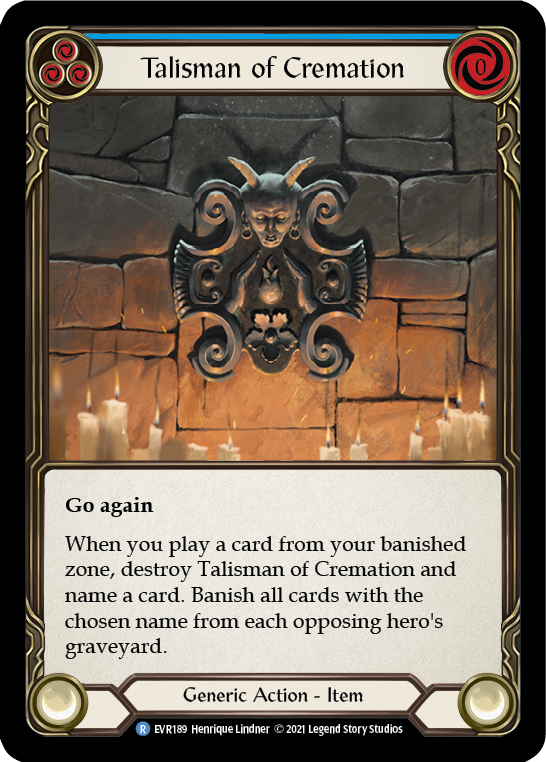 Talisman of Cremation [EVR189] (Everfest)  1st Edition Cold Foil | Good Games Adelaide SA