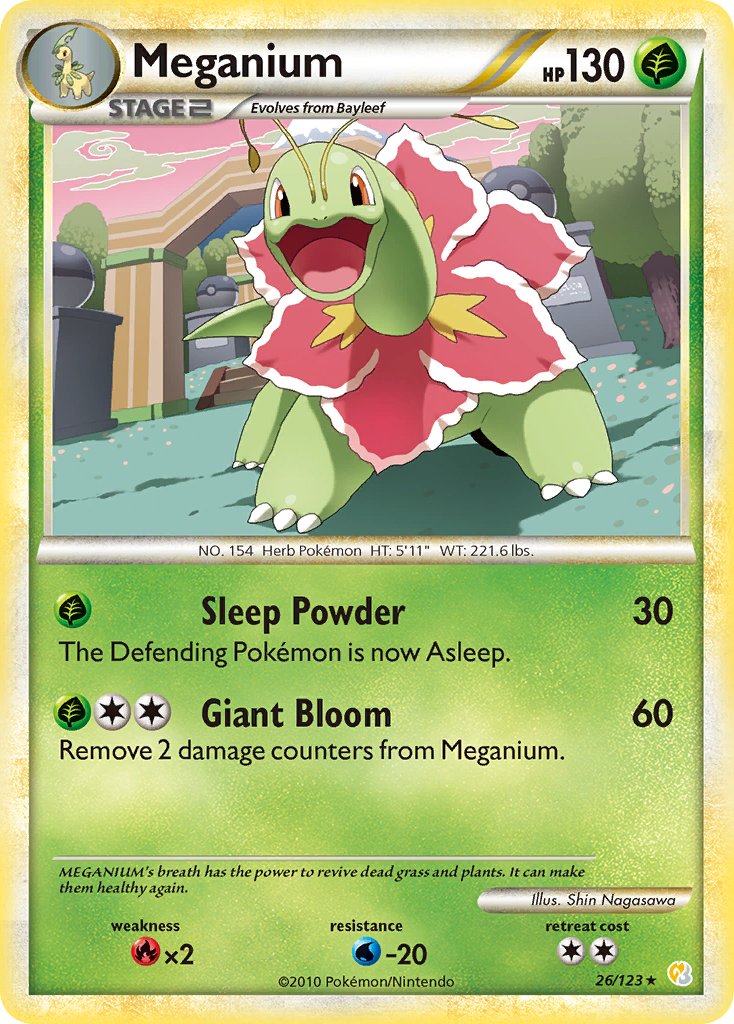 Meganium (26/123) (Theme Deck Exclusive) [HeartGold & SoulSilver: Base Set] | Good Games Adelaide SA