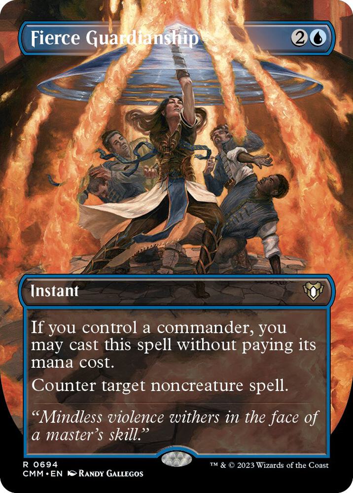 Fierce Guardianship 694 (Commander Masters)  - Borderless Foil | Good Games Adelaide SA