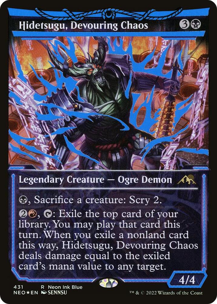 Hidetsugu, Devouring Chaos 431 (Kamigawa: Neon Dynasty)  - Showcase Foil | Good Games Adelaide SA