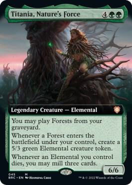 Titania Natures Force Extended Art 45 (Commander: The Brothers' War)  - Foil | Good Games Adelaide SA