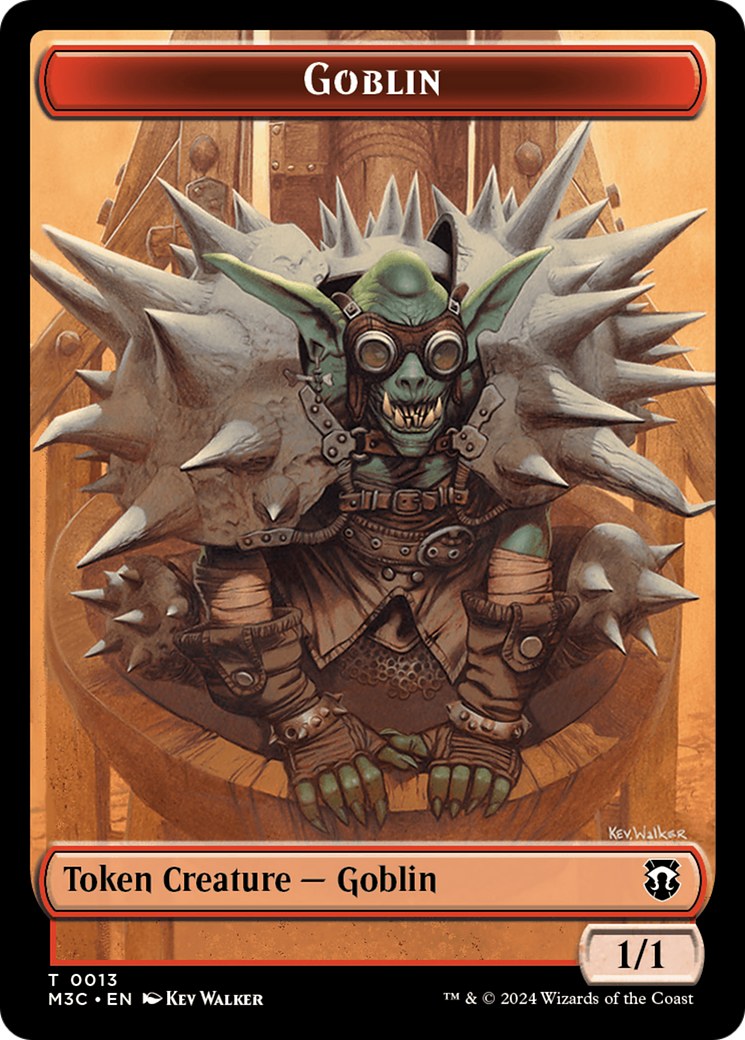 Tarmogoyf (Ripple Foil) // Goblin Double-Sided Token [Modern Horizons 3 Commander Tokens] | Good Games Adelaide SA