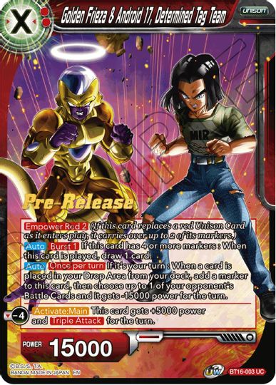 Golden Frieza & Android 17, Determined Tag Team (BT16-003) [Realm of the Gods Prerelease Promos] | Good Games Adelaide SA