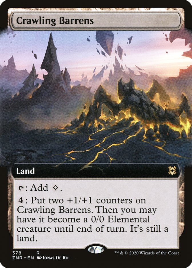 Crawling Barrens (Extended Art) [Zendikar Rising] | Good Games Adelaide SA