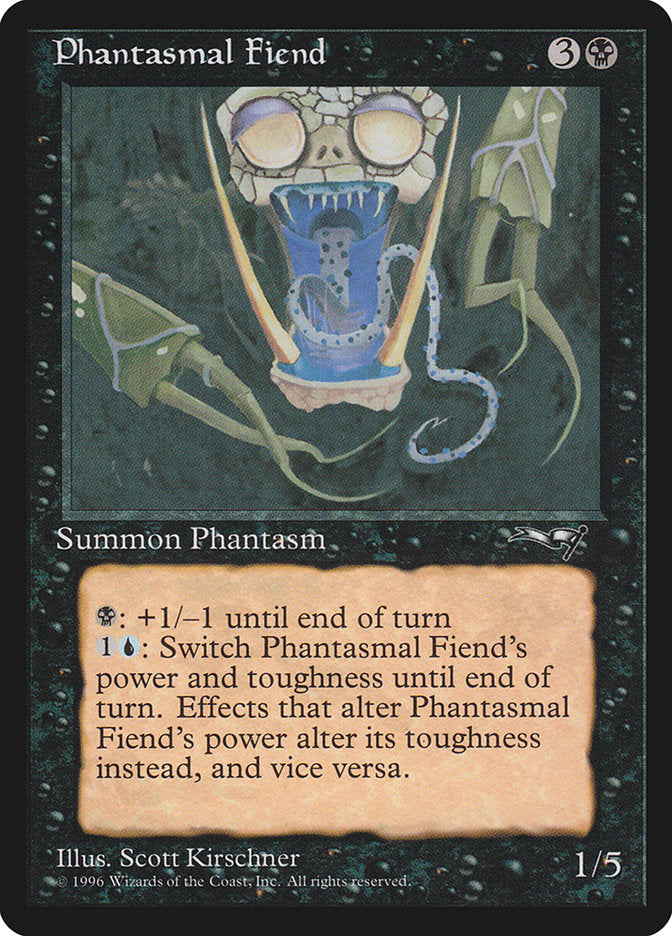 Phantasmal Fiend (Dark Green Background) [Alliances] | Good Games Adelaide SA