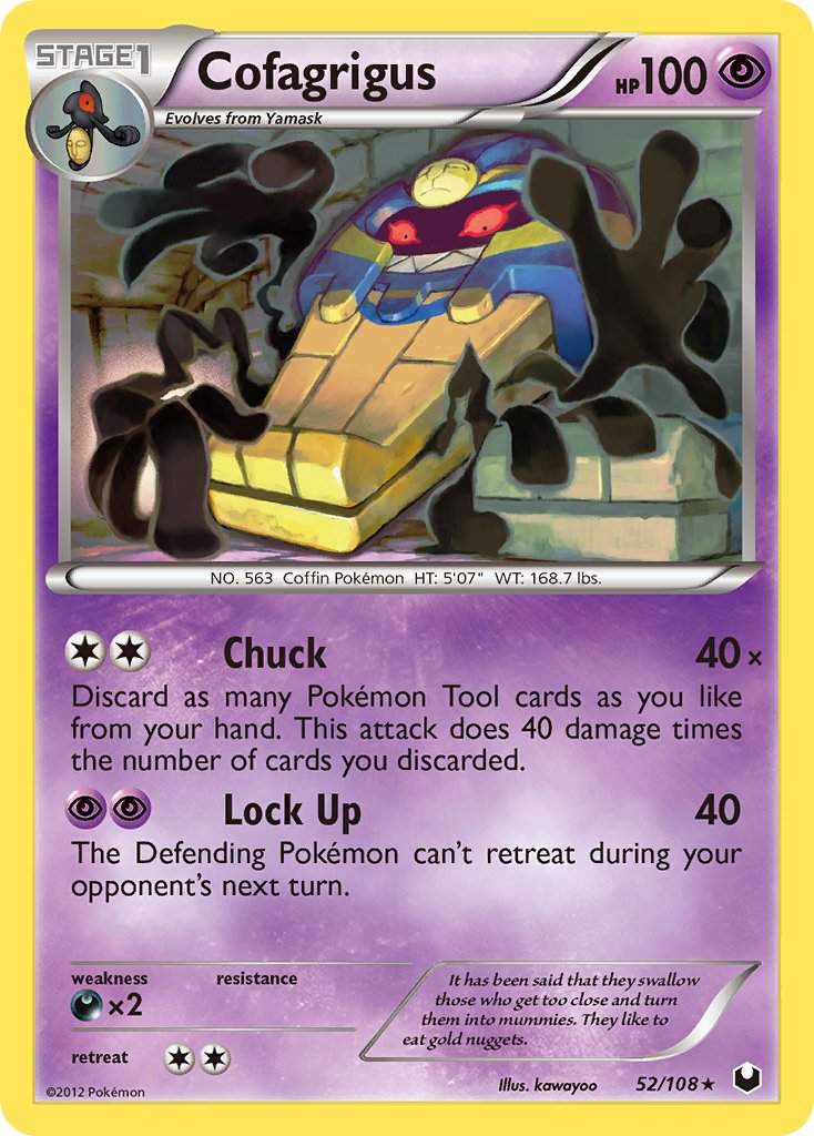 Cofagrigus (52/108) (Cracked Ice Holo) (Theme Deck Exclusive) [Black & White: Dark Explorers] | Good Games Adelaide SA