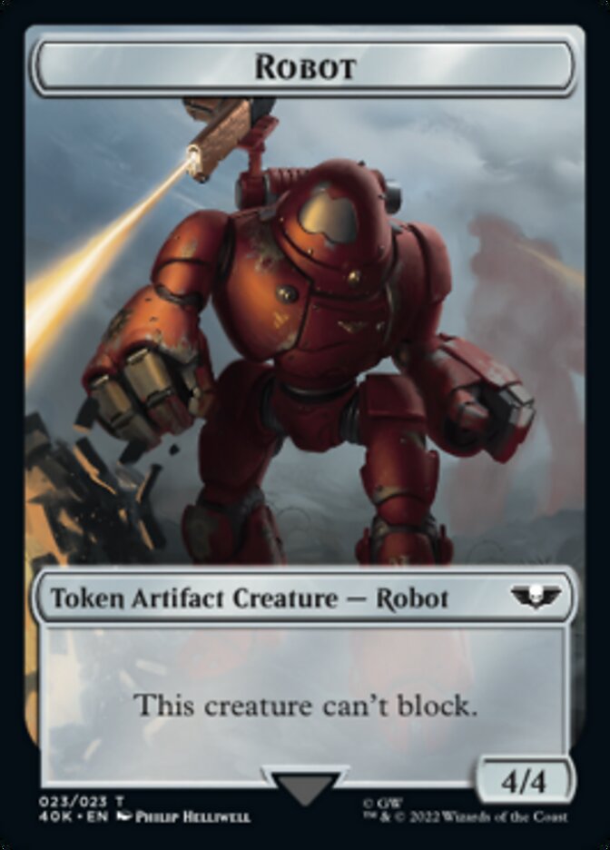 Astartes Warrior // Robot Double-sided Token (Surge Foil) [Universes Beyond: Warhammer 40,000 Tokens] | Good Games Adelaide SA