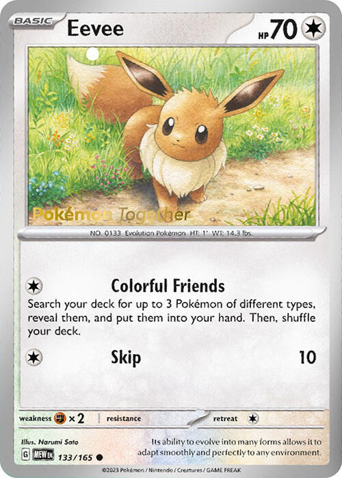 Eevee Pokemon Together 133/165 (Miscellaneous Cards & Products)  | Good Games Adelaide SA